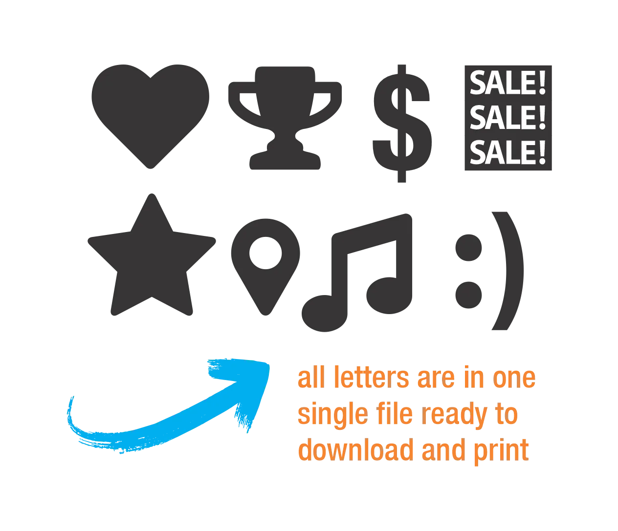 Symbol Print Templates Solid Black