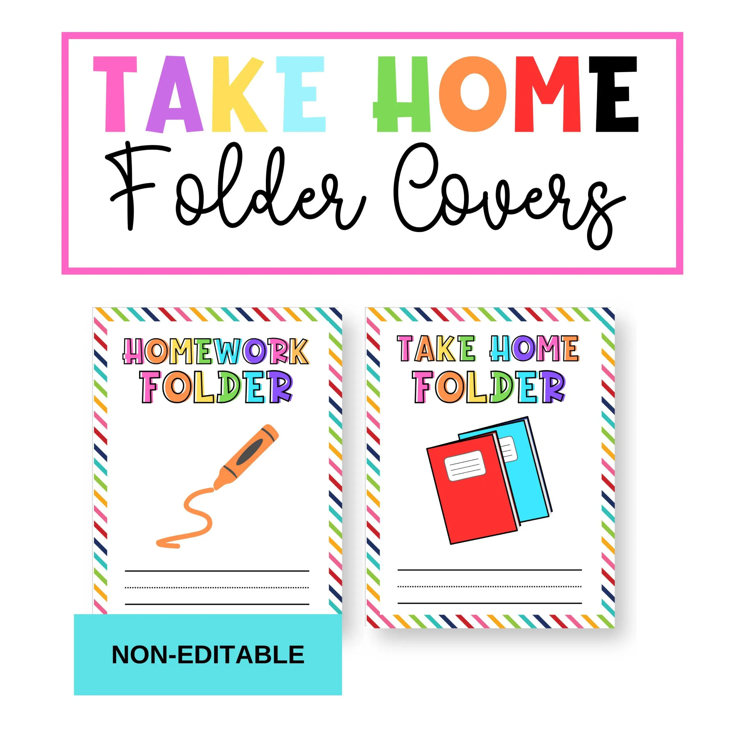 Take Home Folder Covers Student Homework