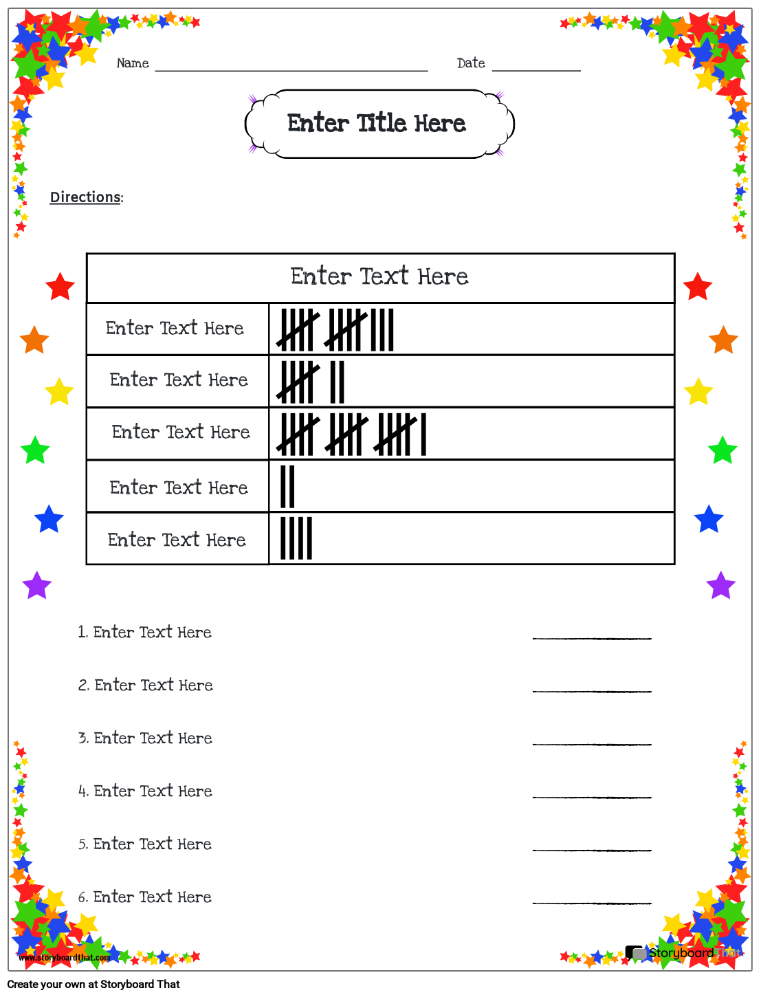 Tally Chart Worksheets