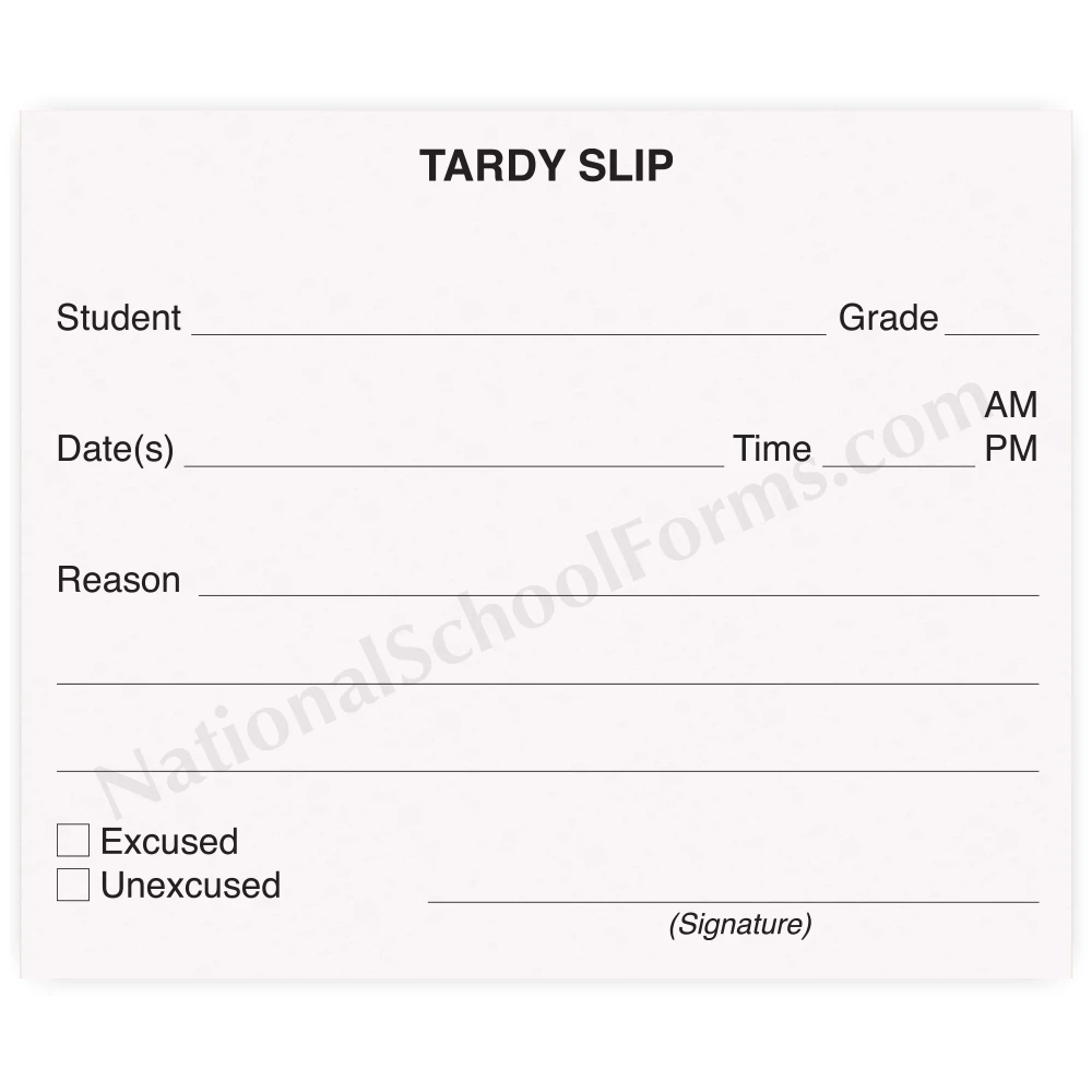 Tardy Slip