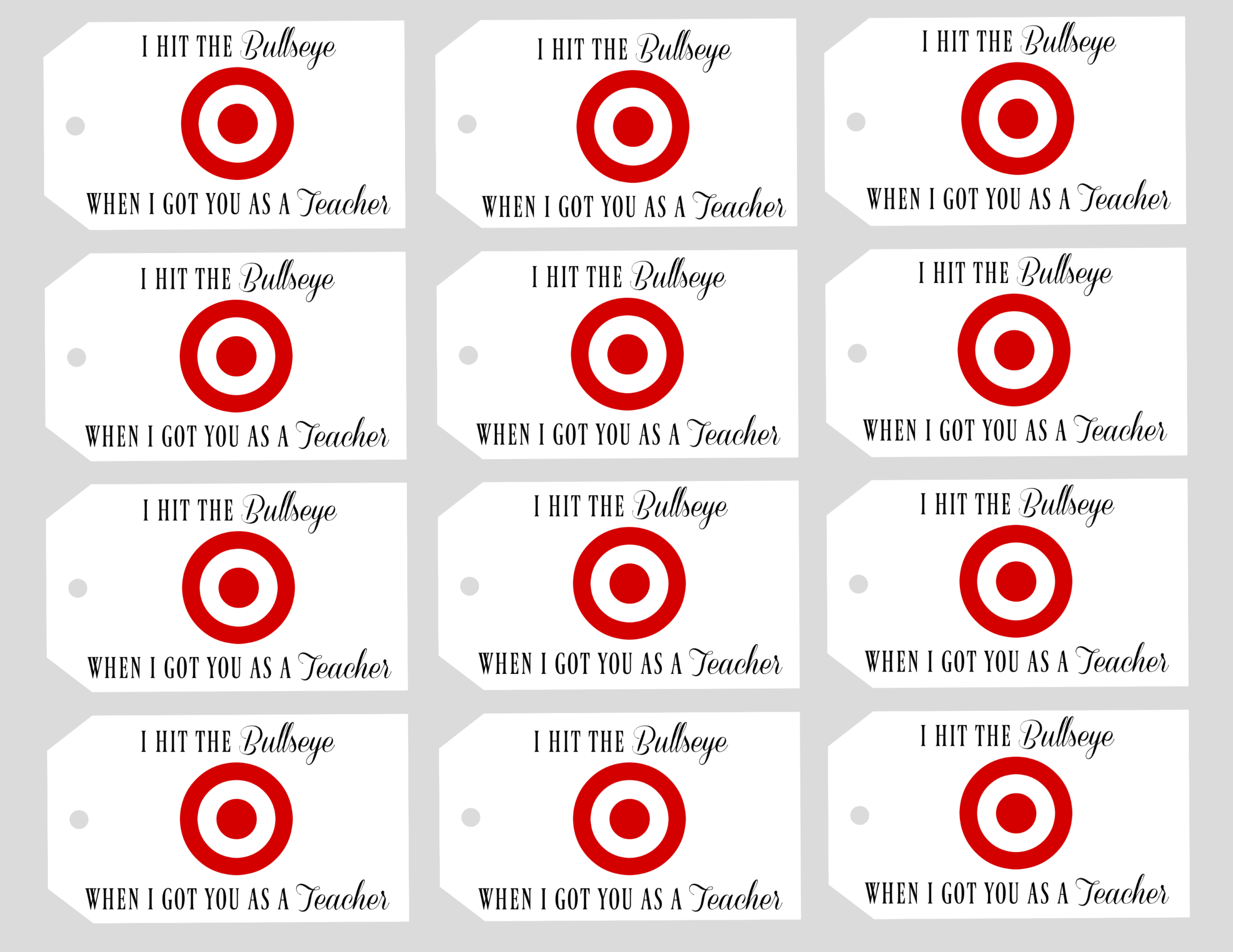Target Bullseye Teacher Gift Idea Free Printable Target Bullseye Teacher Gift Idea Free Printable