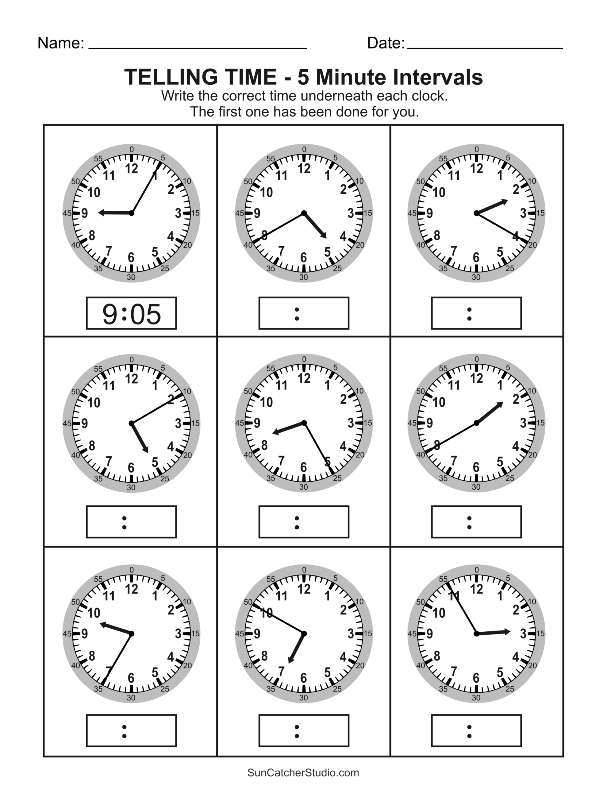 Telling Time Worksheets