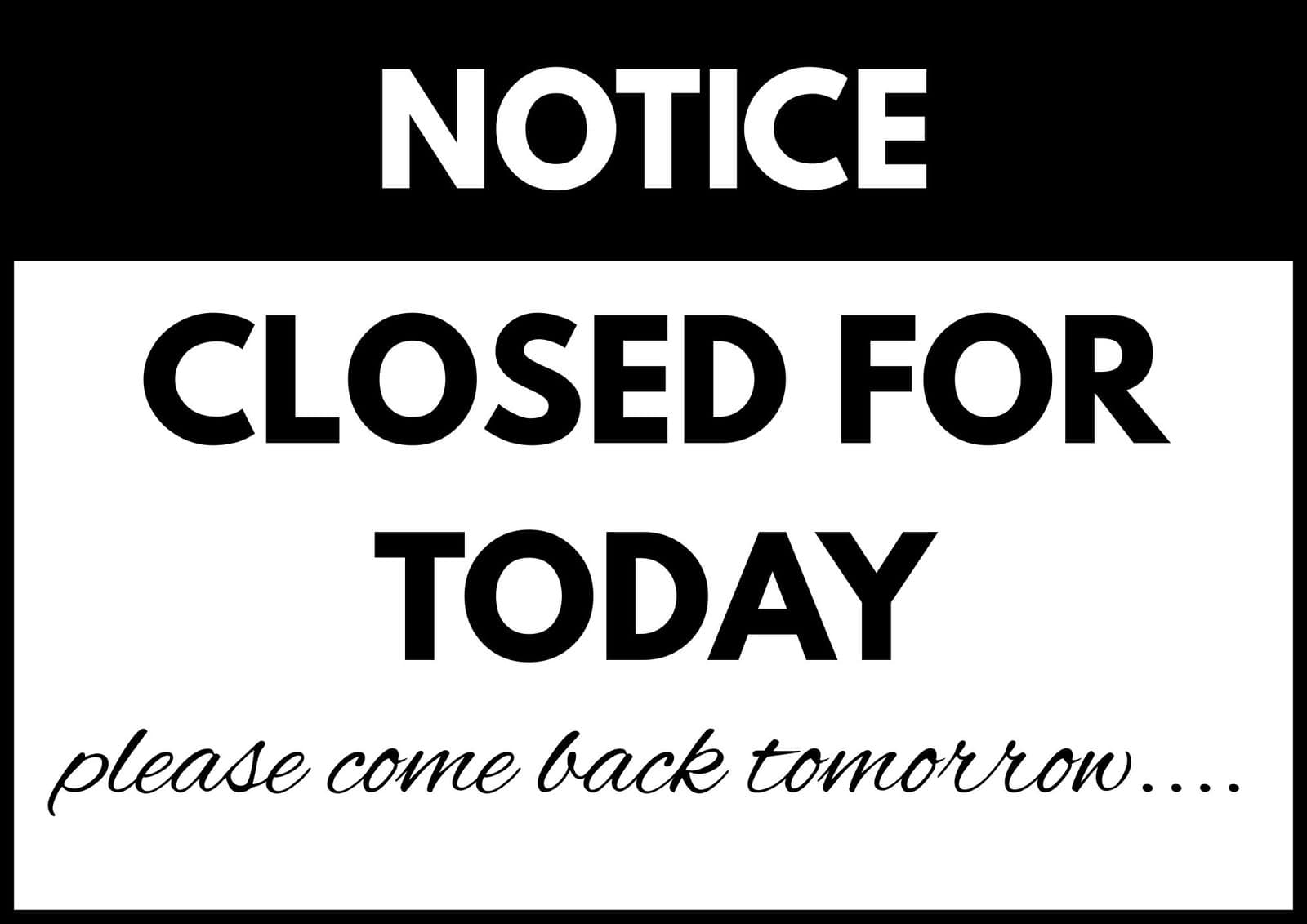 Temporarily Closed Sign Printable 30 Free Templates