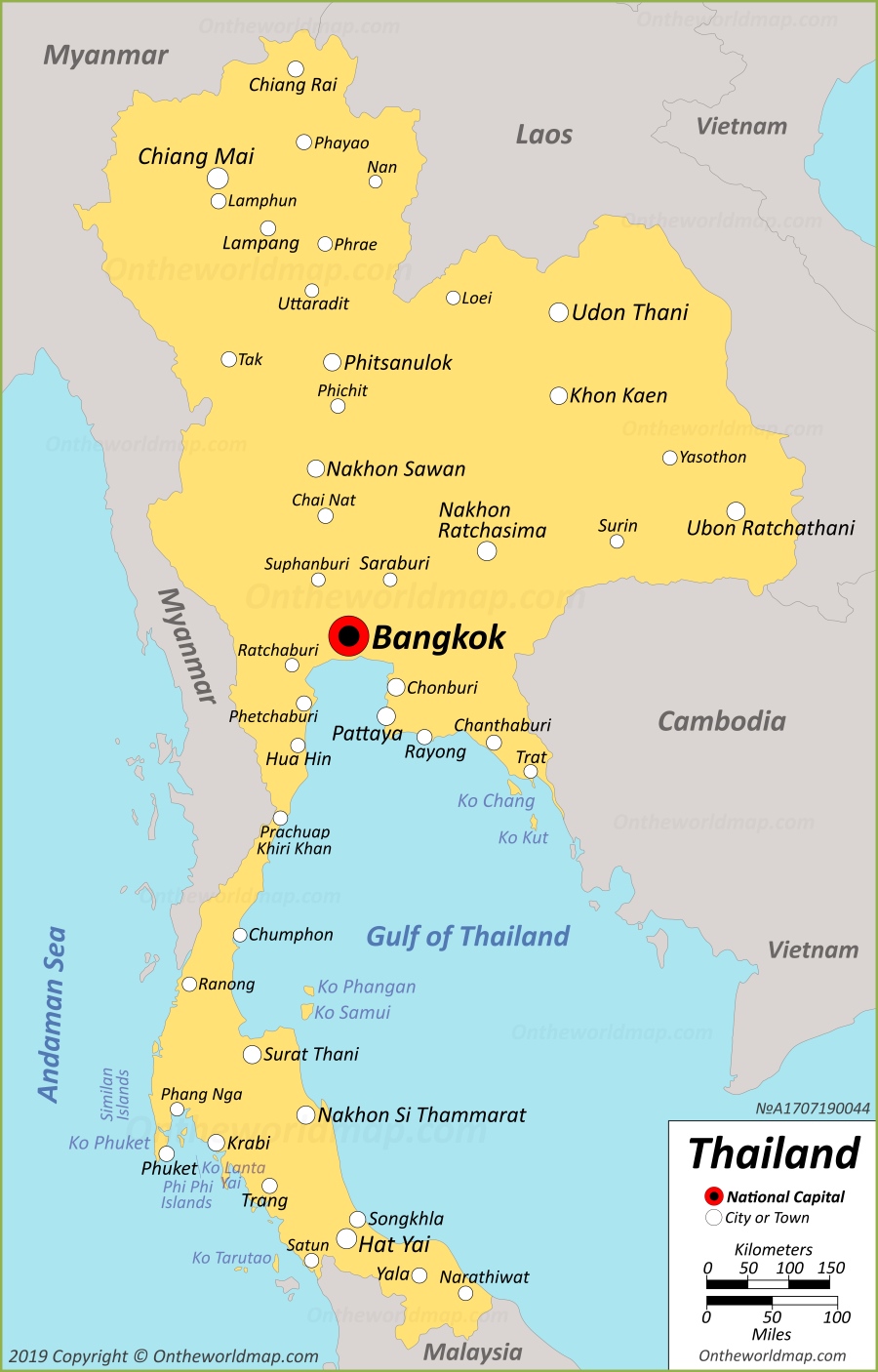 free printable map of thailand
