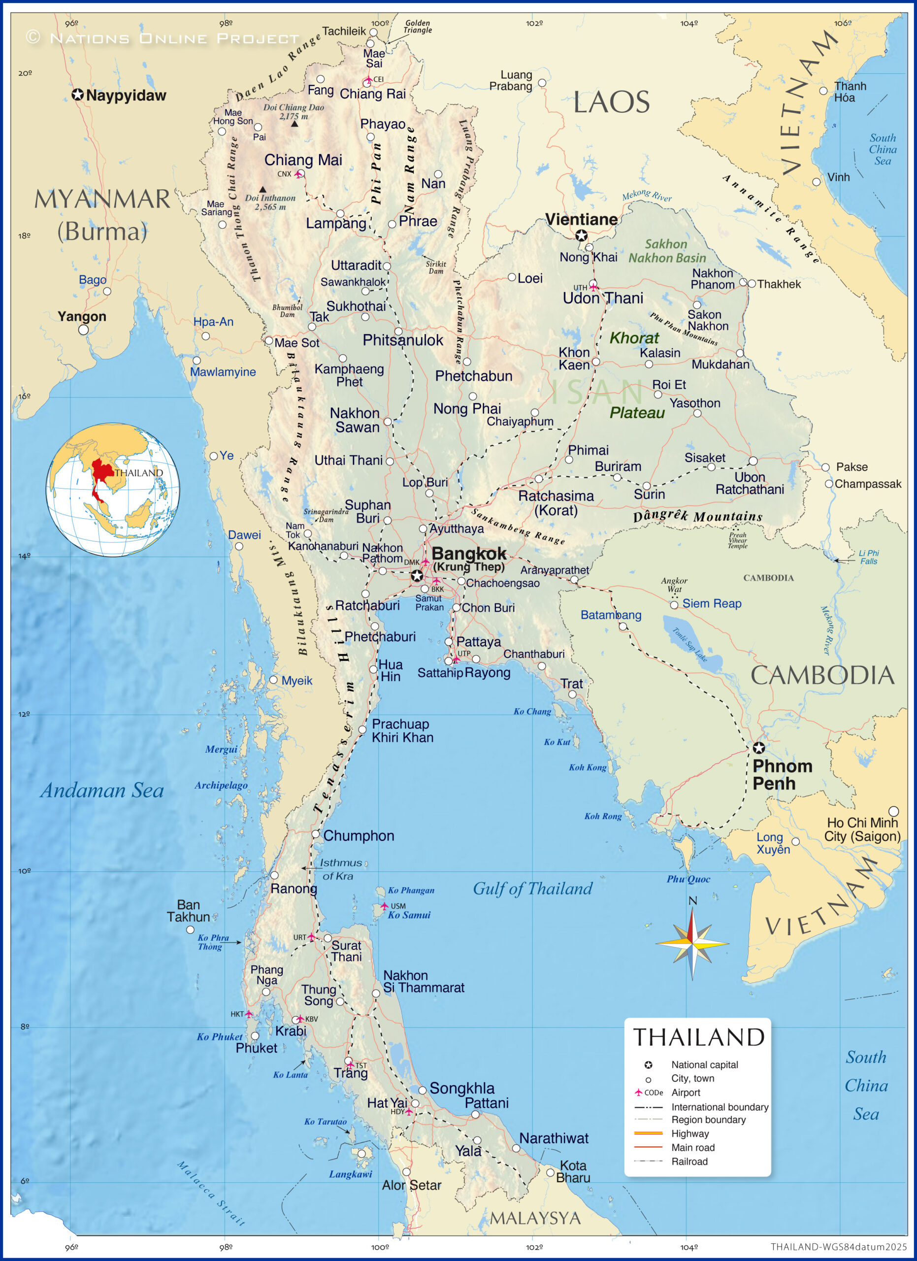 Thailand Region Map