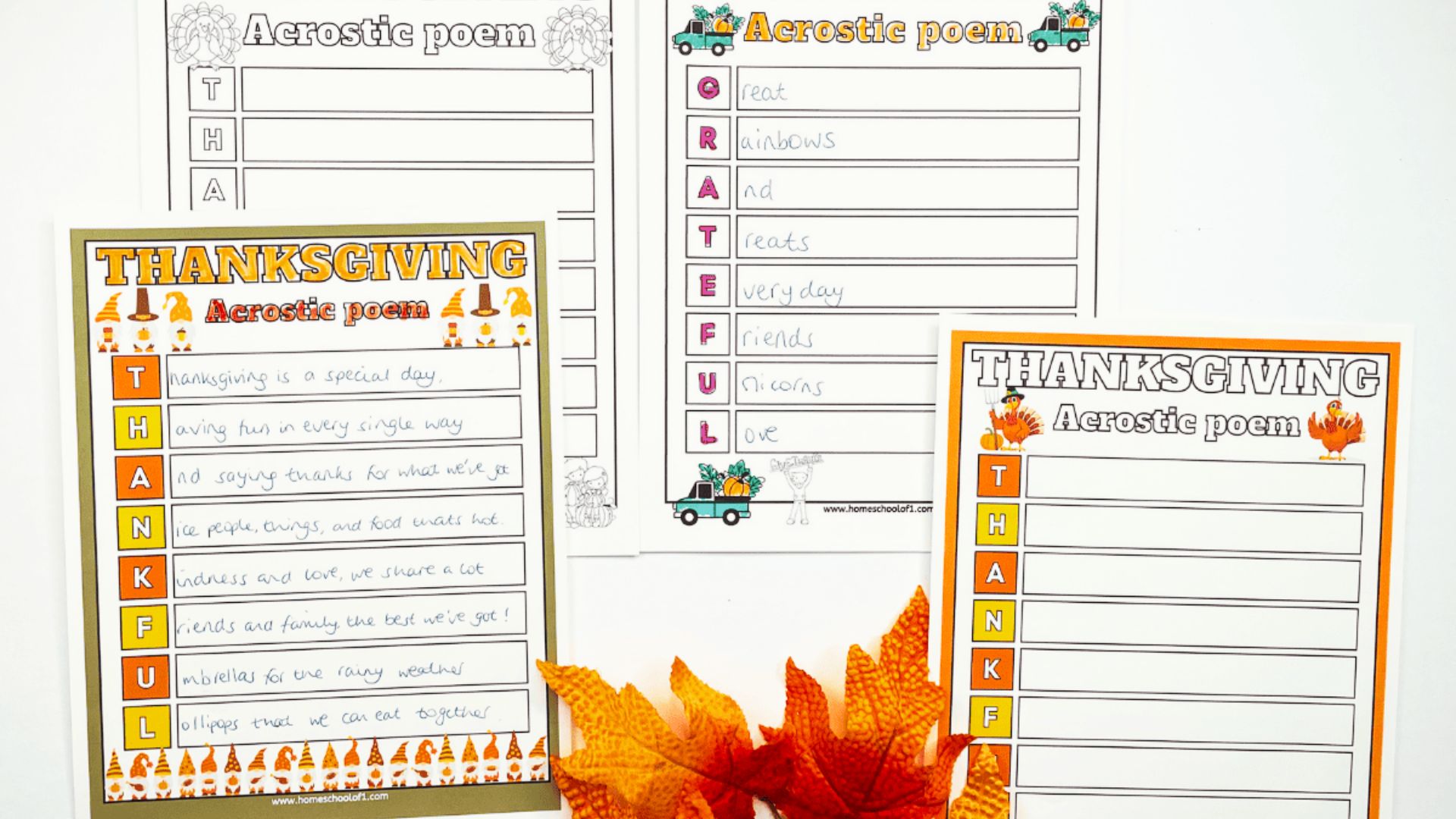 thanksgiving acrostic poem worksheet