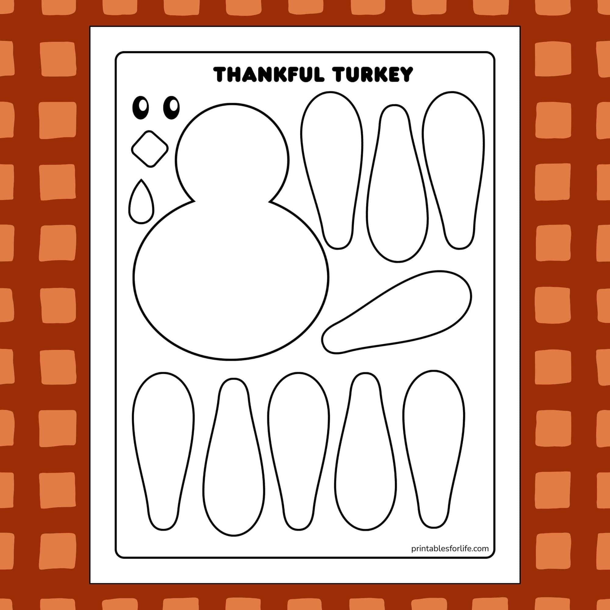 Thankful Turkey Printable