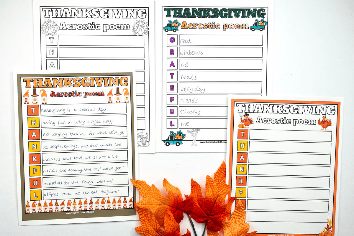 thanksgiving acrostic poems