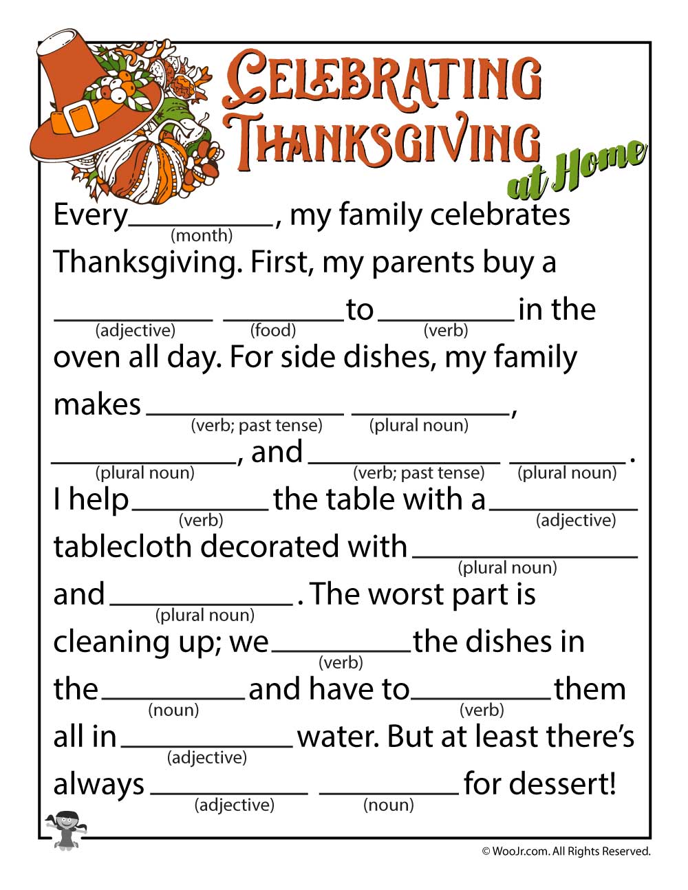 Thanksgiving Ad Libs