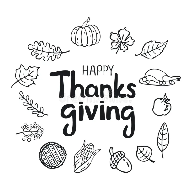 Thanksgiving Black White Thanksgiving Black White