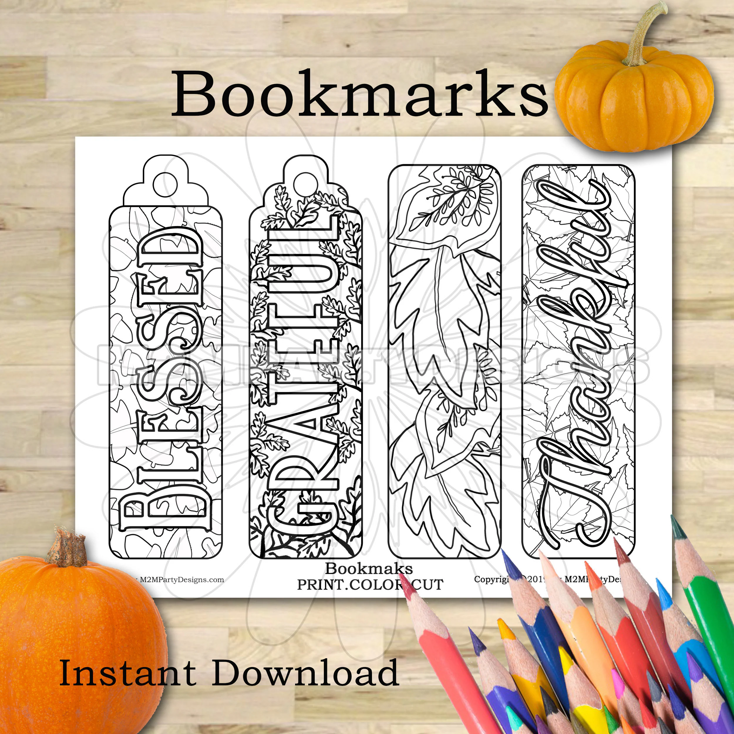 Thanksgiving Bookmark Coloring Bookmarks