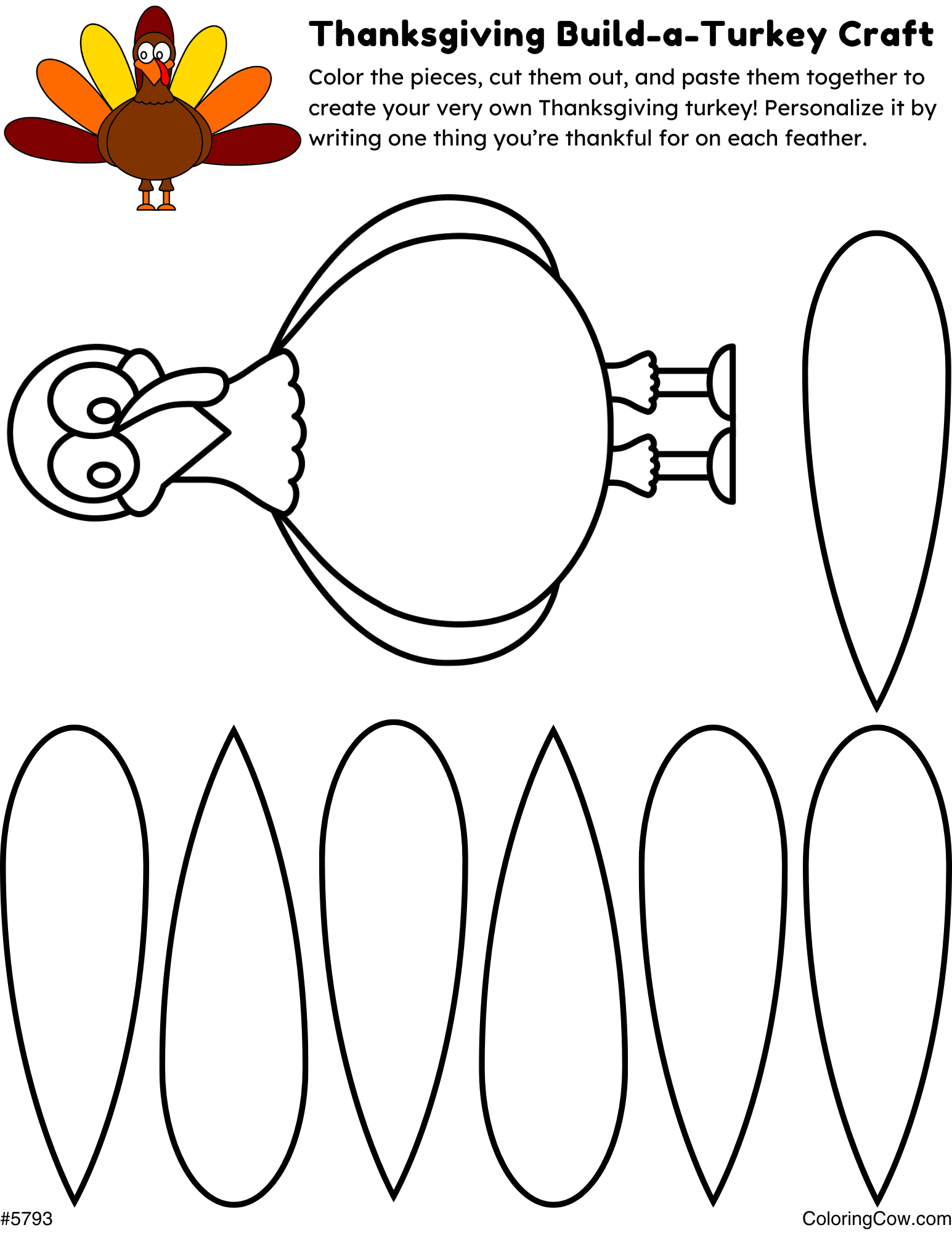 thanksgiving printable cut out crafts