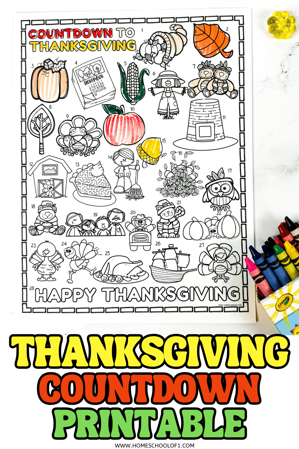 Thanksgiving Countdown Printable