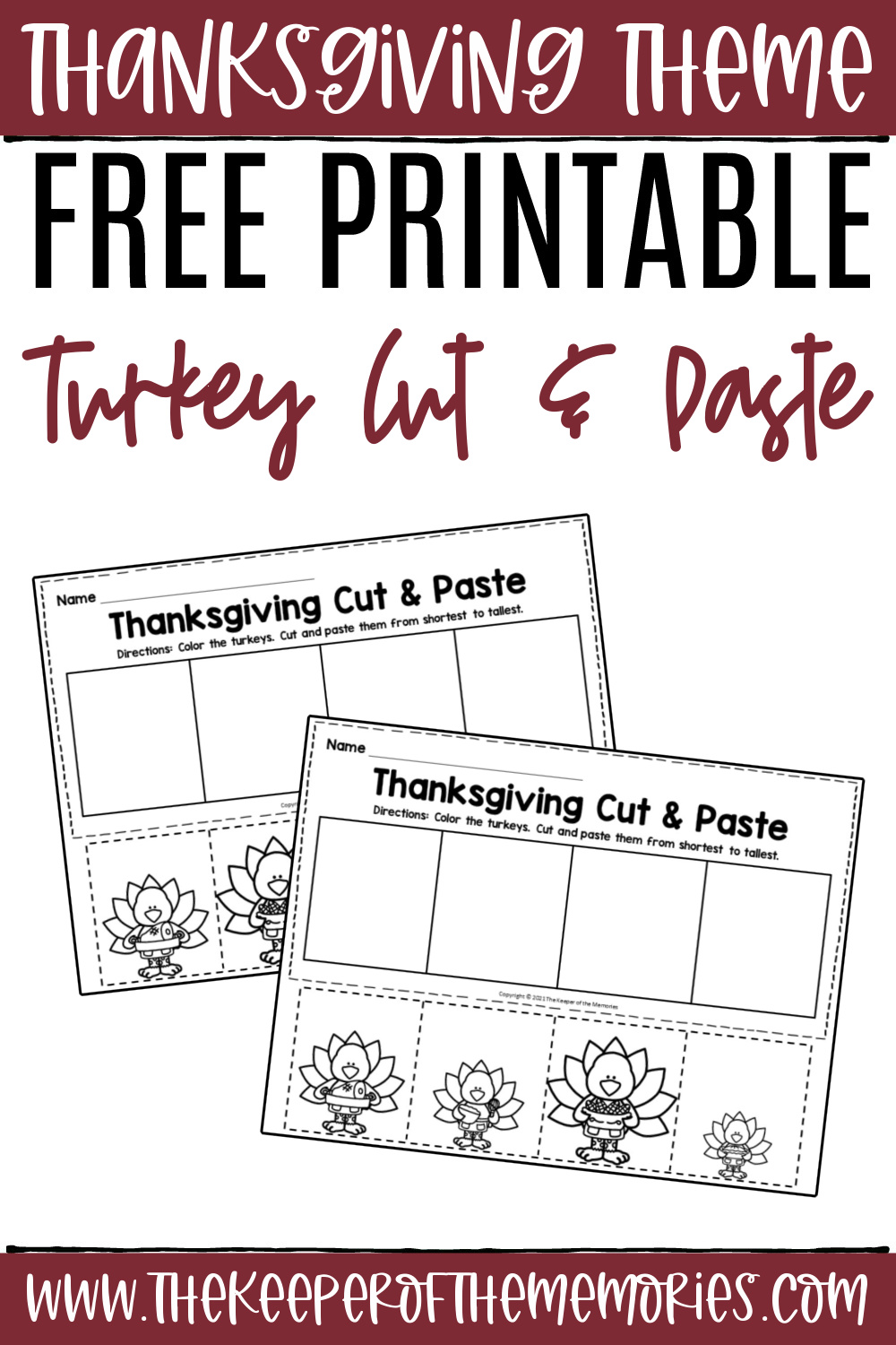 Thanksgiving Cut And Paste Worksheets