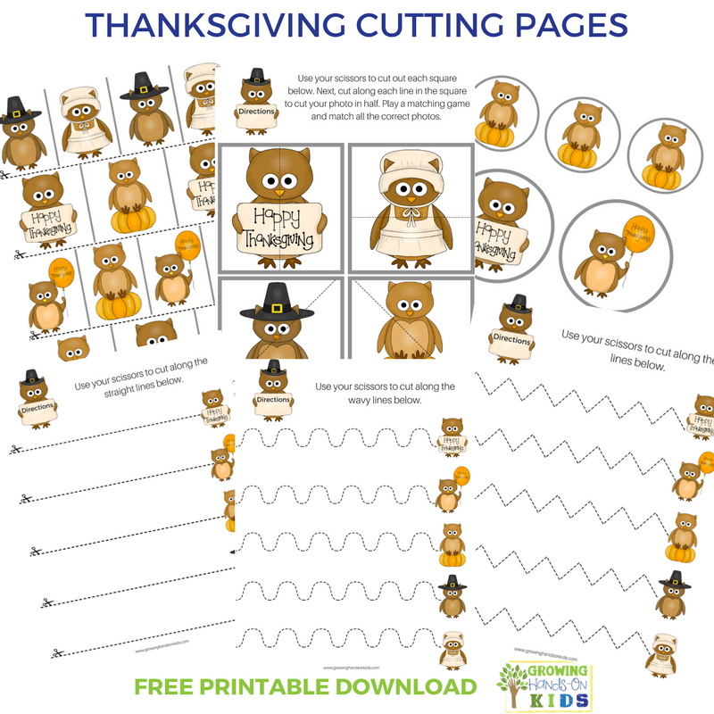 thanksgiving cutting practice preschool free printable