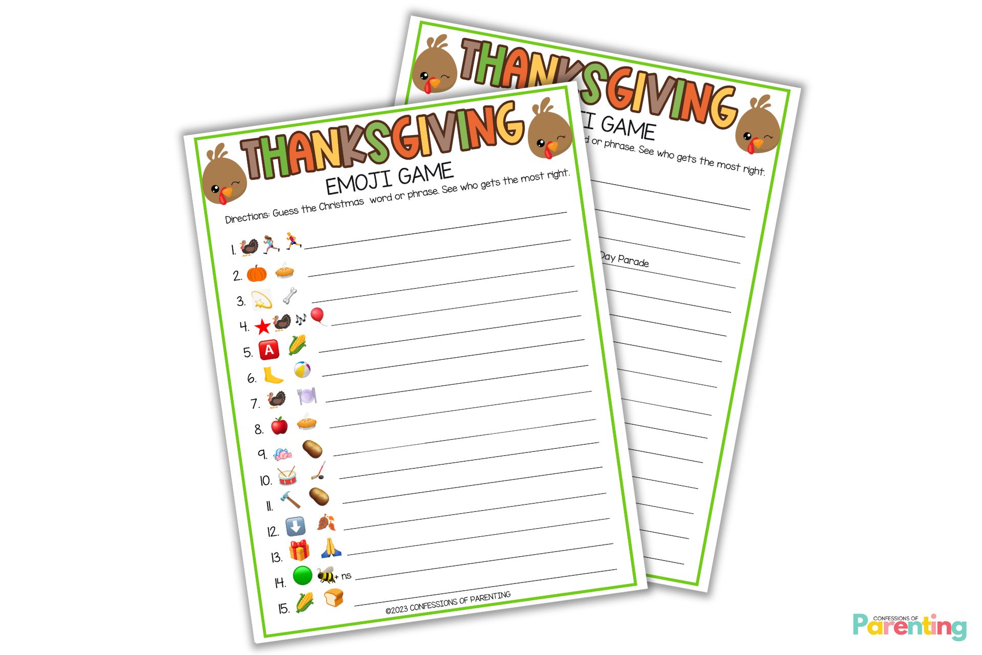 thanksgiving emoji game with answers printable