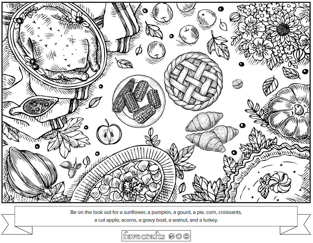 Thanksgiving Free Printable Hidden Picture For Adults