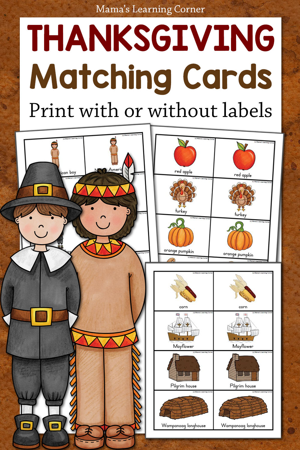 Thanksgiving Matching Games For Kids