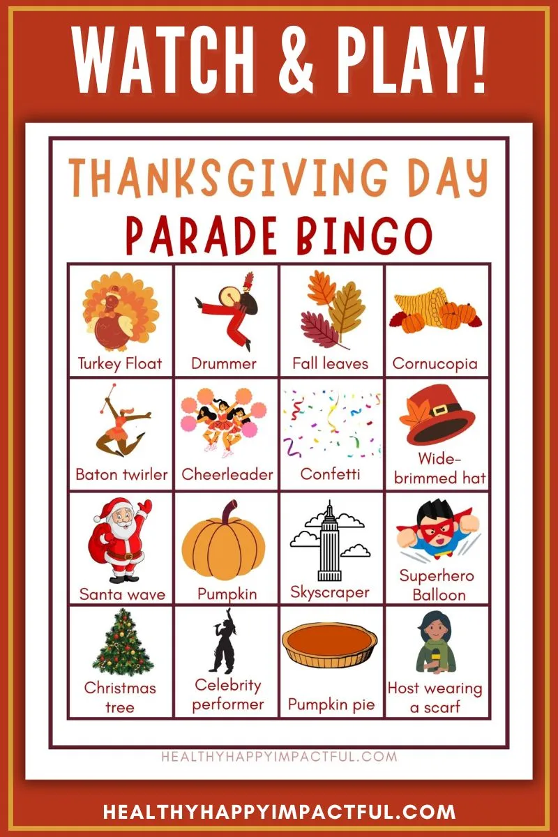 Thanksgiving Parade Bingo