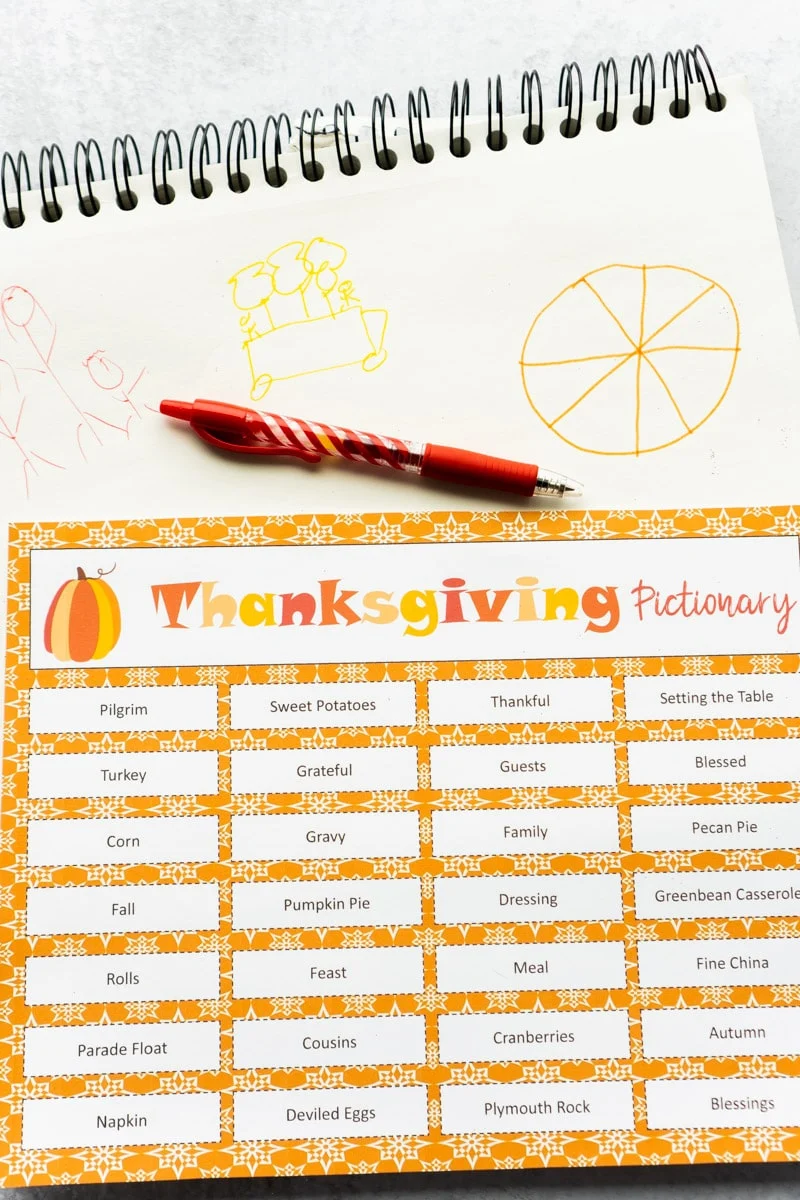Thanksgiving Pictionary Game Thanksgiving Pictionary Game