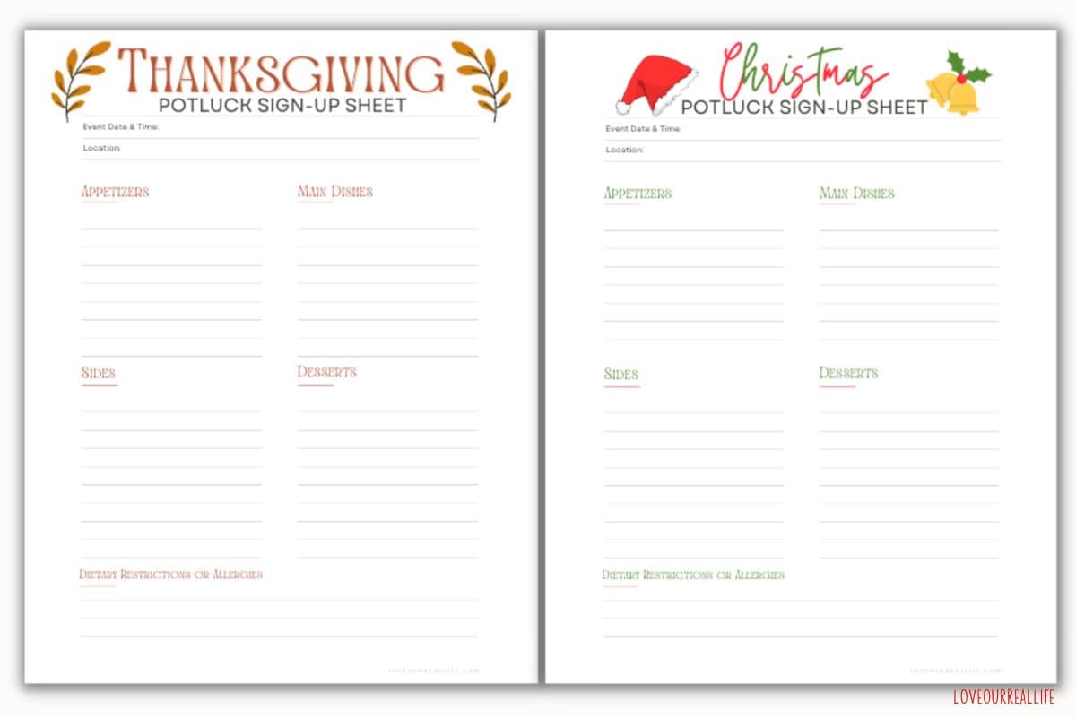Thanksgiving Potluck Signup Sheet Free Printable Thanksgiving Potluck Signup Sheet Free Printable