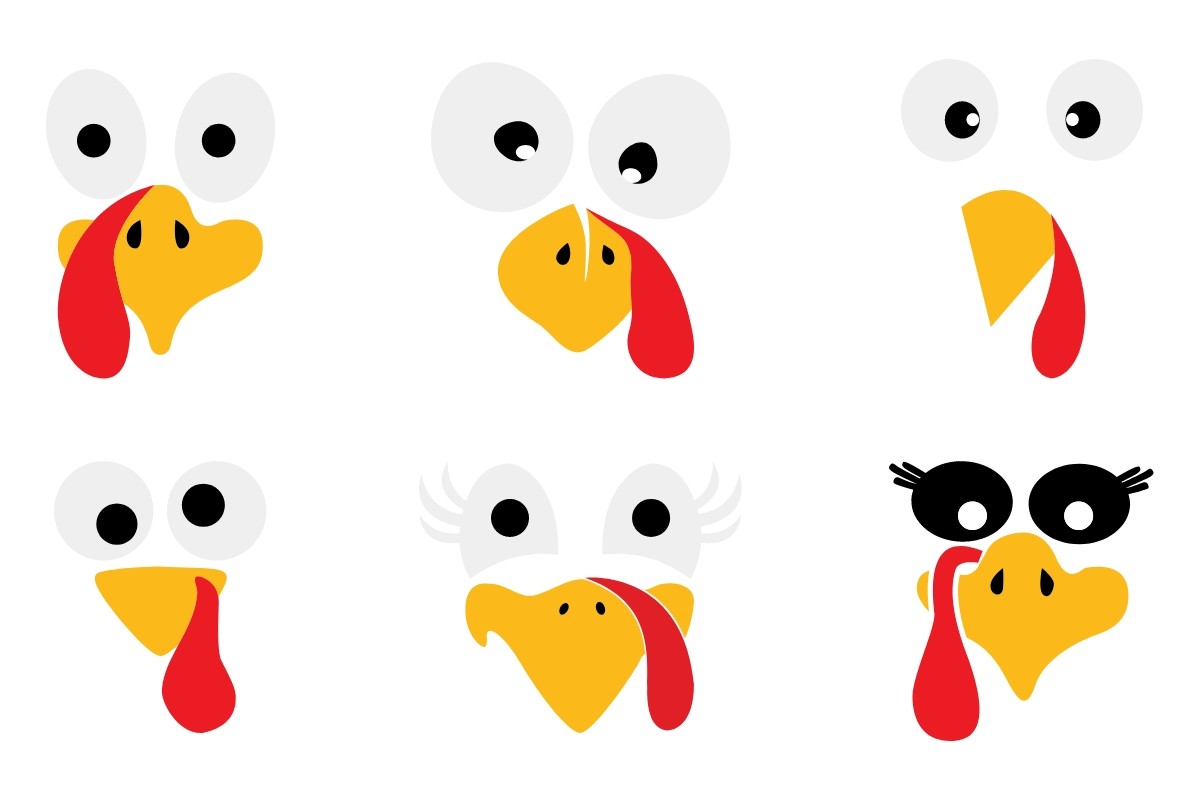 Thanksgiving Turkey Face Svg