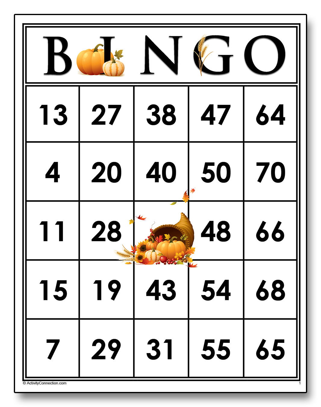thanksgiving bingo free printables