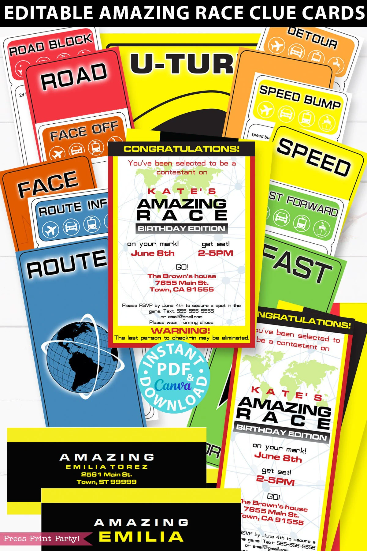free amazing race printables