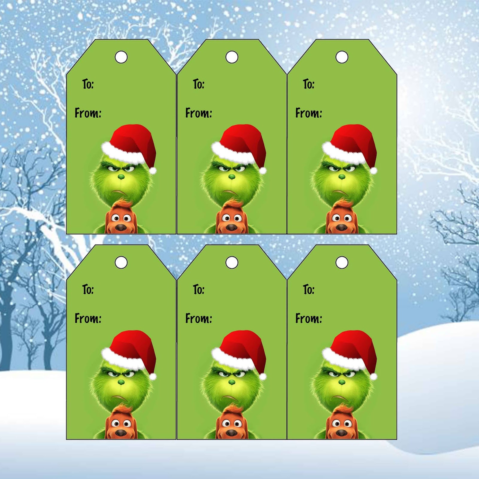 The Grinch Christmas Gift Tags
