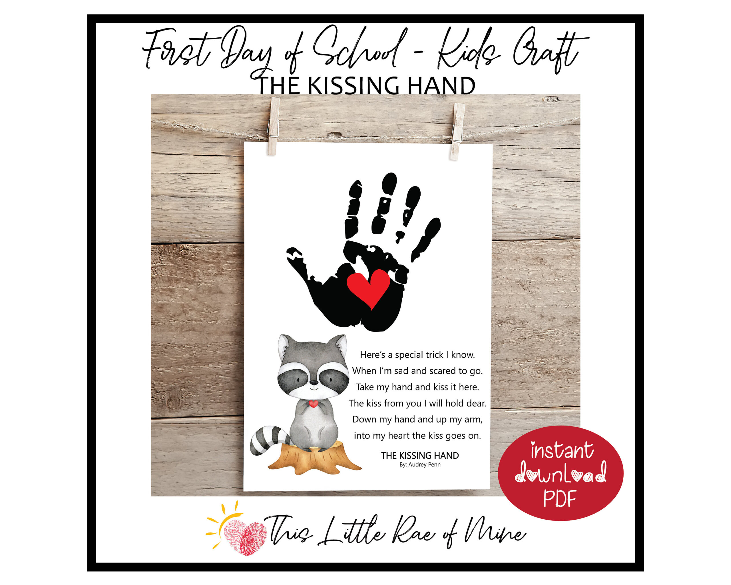 The Kissing Hand Racoon Story Book Craft