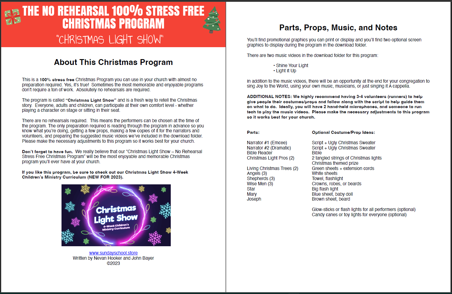 The No Rehearsal 100 No Stress Christmas Program