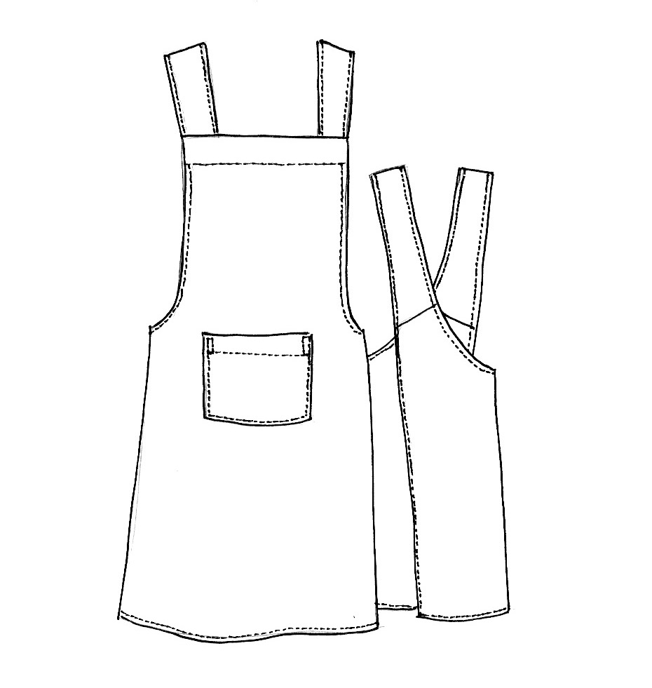 free printable crossover apron pattern