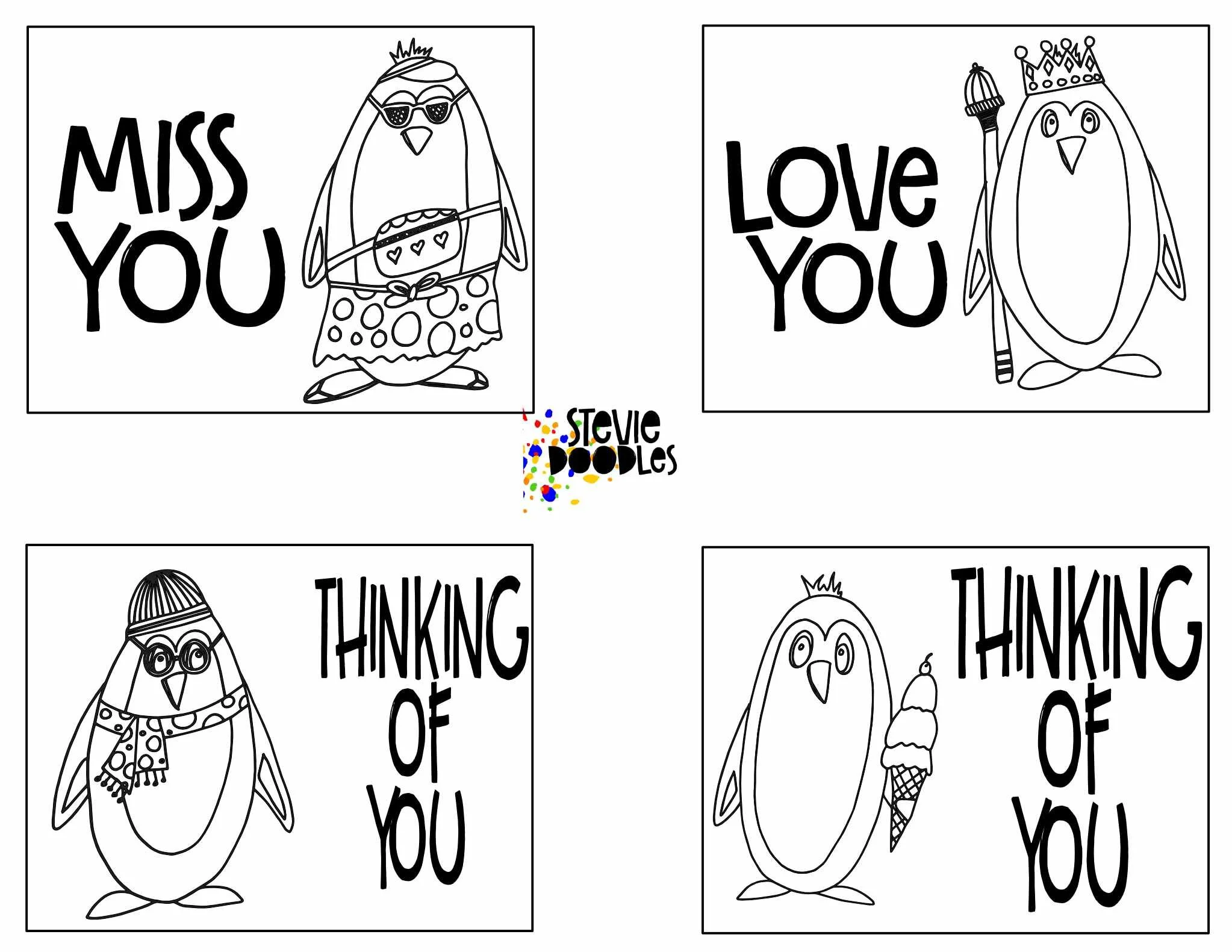 Thinking Of You Cards To Print And Color