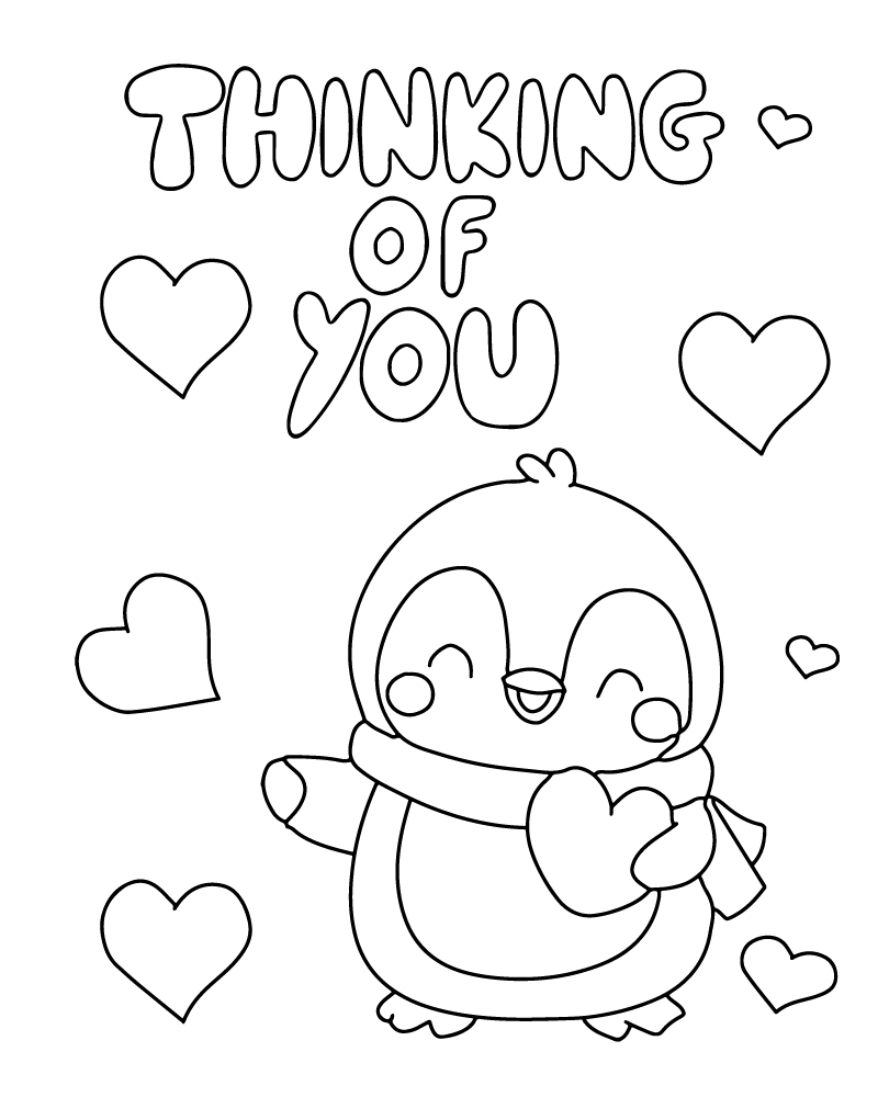 Thinking Of You Coloring Pages Free Printable