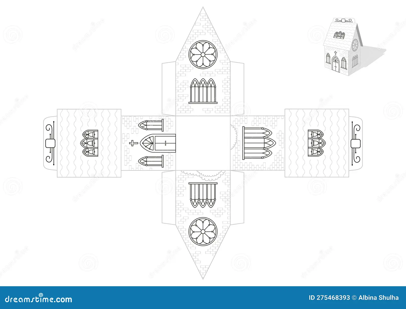 Toy Catholic Church House Printable Die Cut Template Simple Fast Easy To Fold Isolated Monochrome Object Vector Print Black White Image275468393 Toy Catholic Church House Printable Die Cut Template Simple Fast Easy To Fold Isolated Monochrome Object Vector Print Black White Image275468393