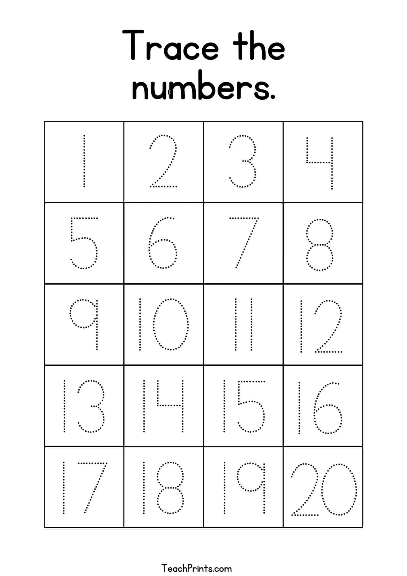 free large printable numbers 1 20