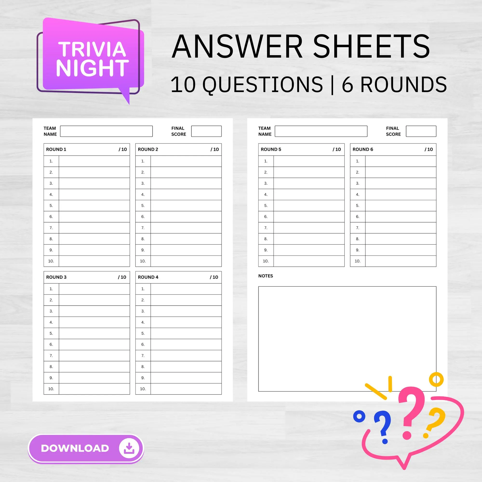 free printable quiz answer sheets free printable quiz answer sheets