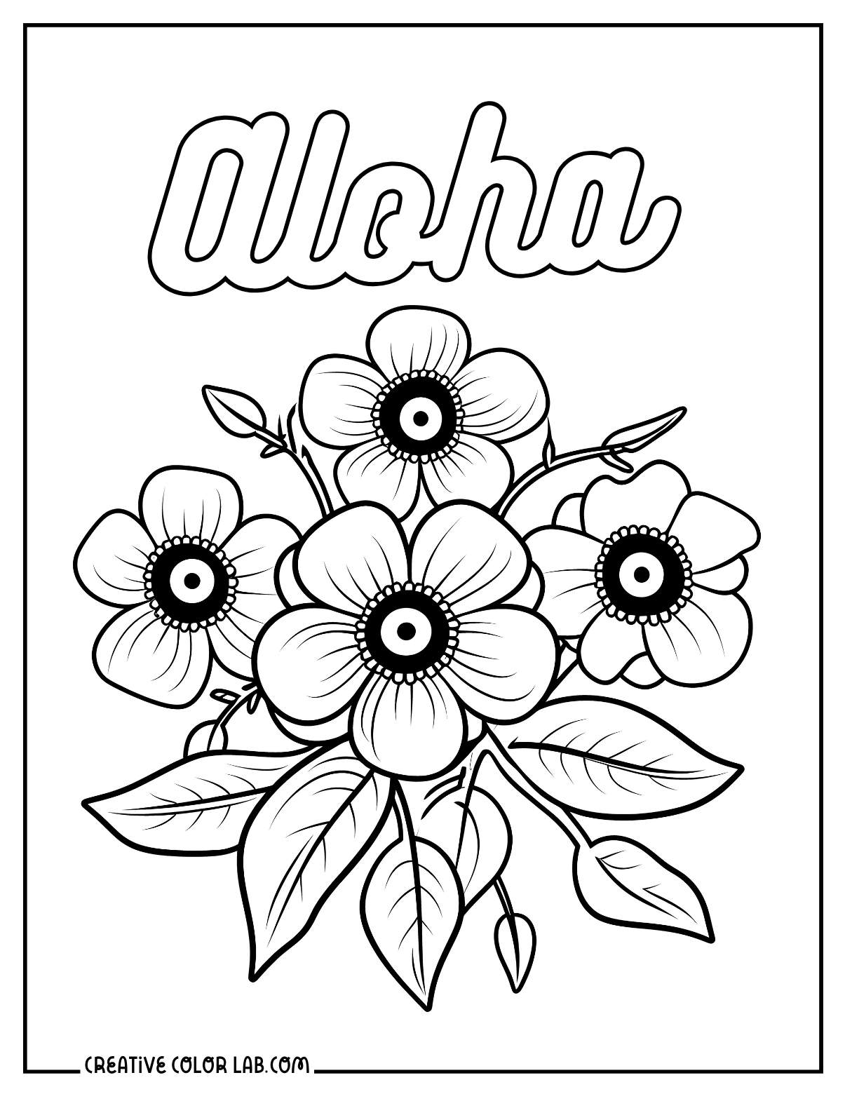Tropical Flower Coloring Pages