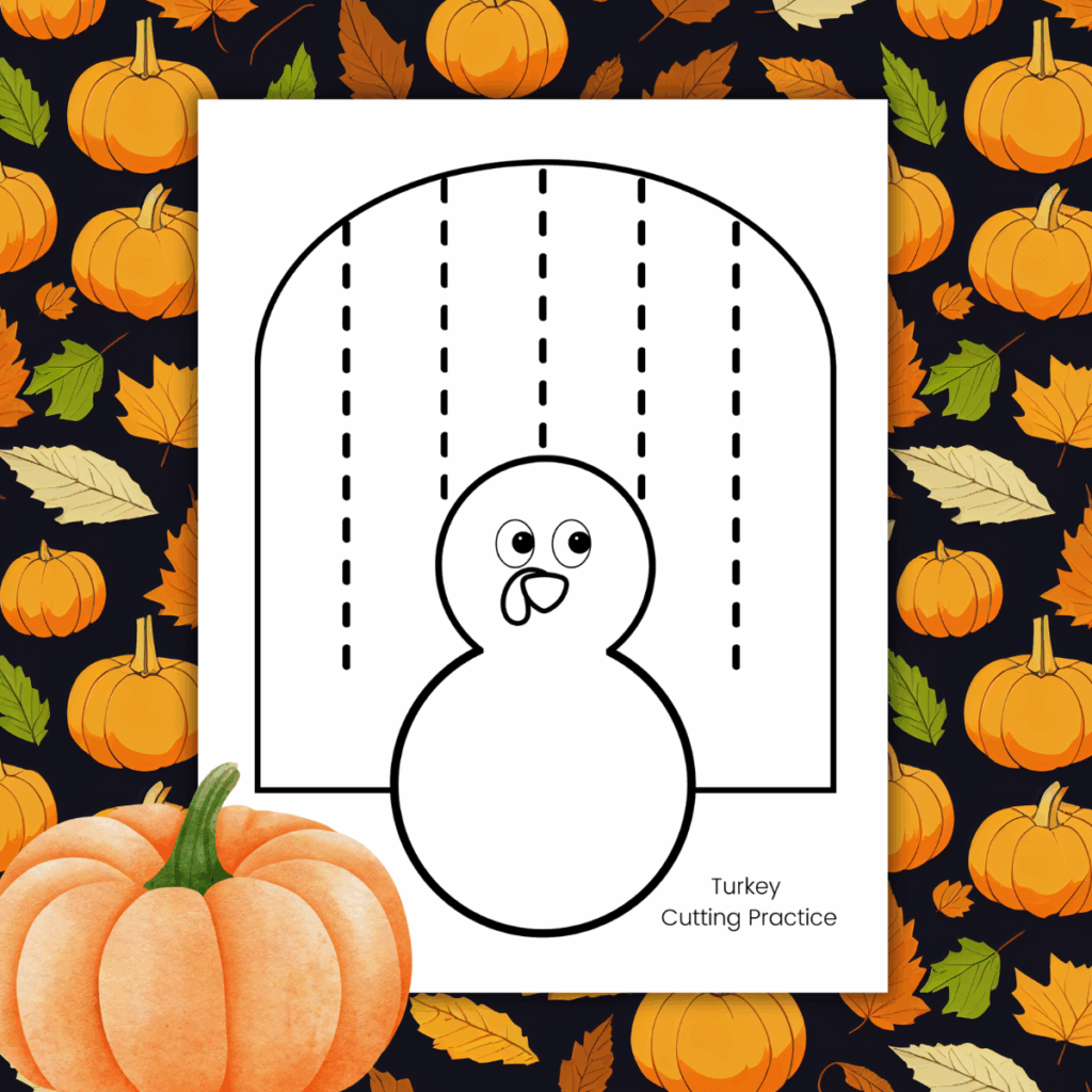 Turkey Cutting Skills Worksheets For Thanksgiving