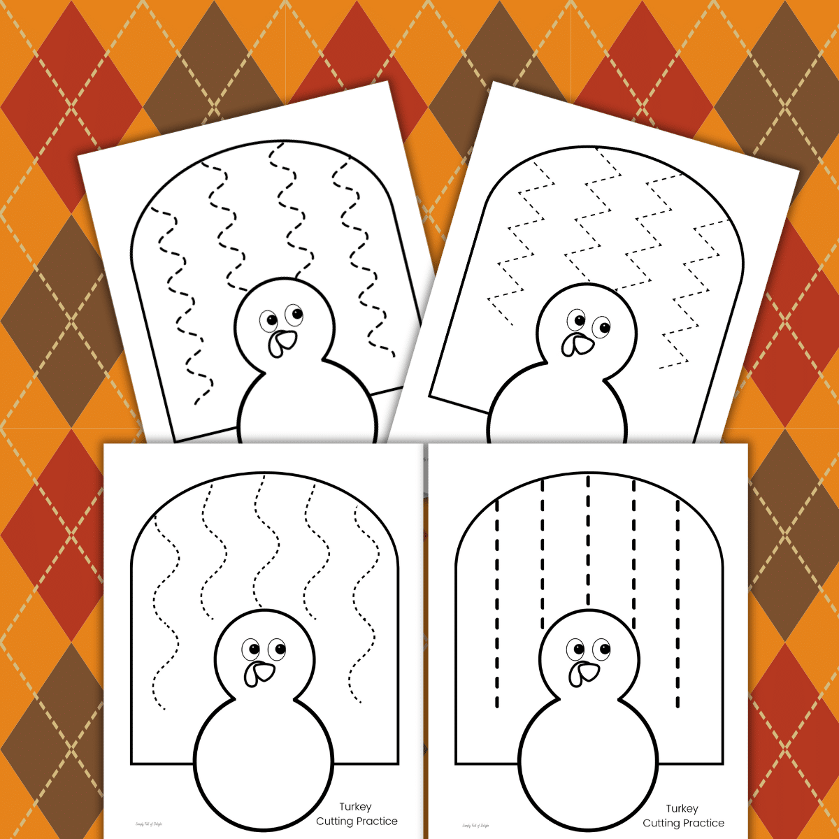 Turkey Cutting Skills Worksheets For Thanksgiving