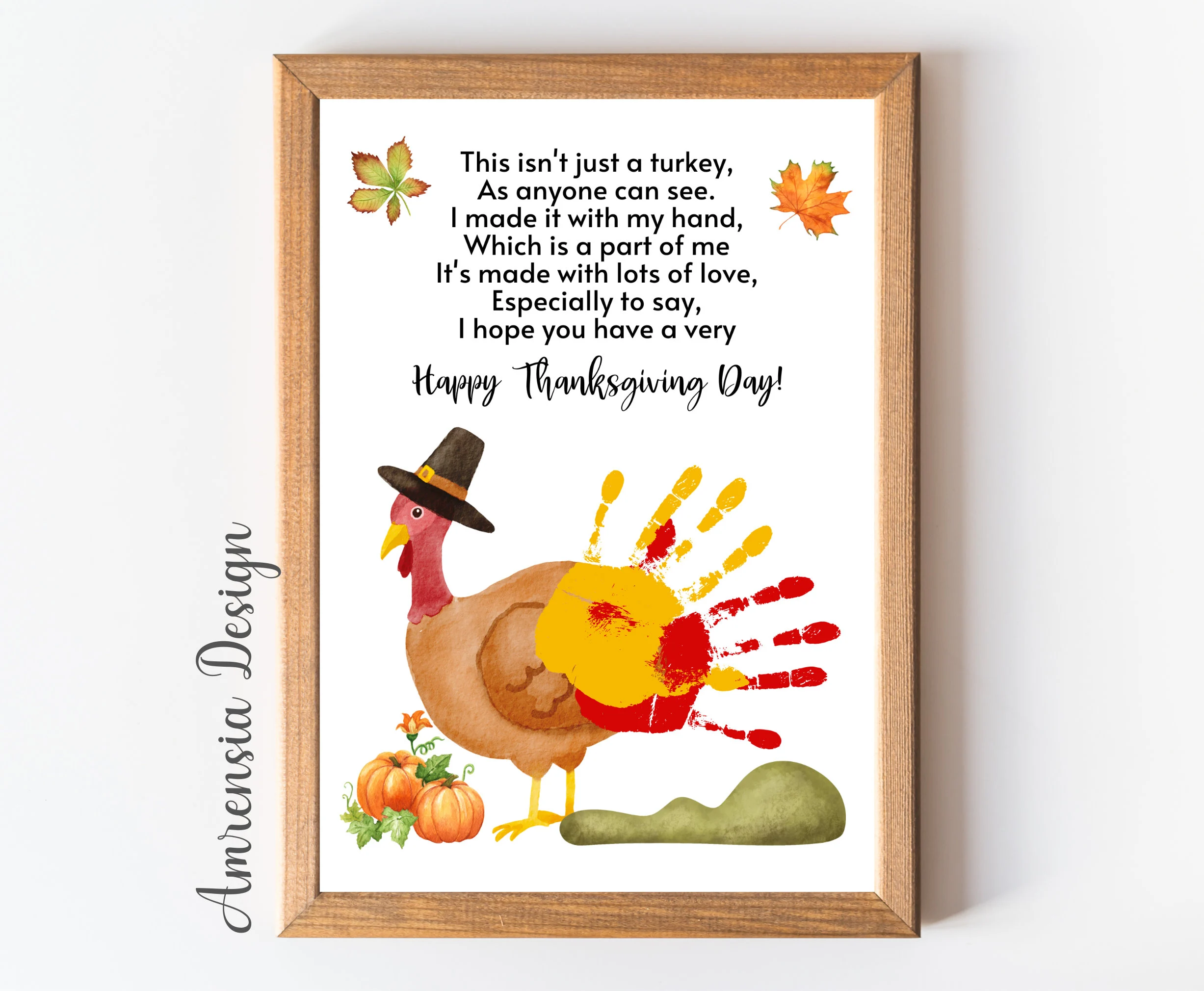 Turkey Handprint Craft Autumn Fall
