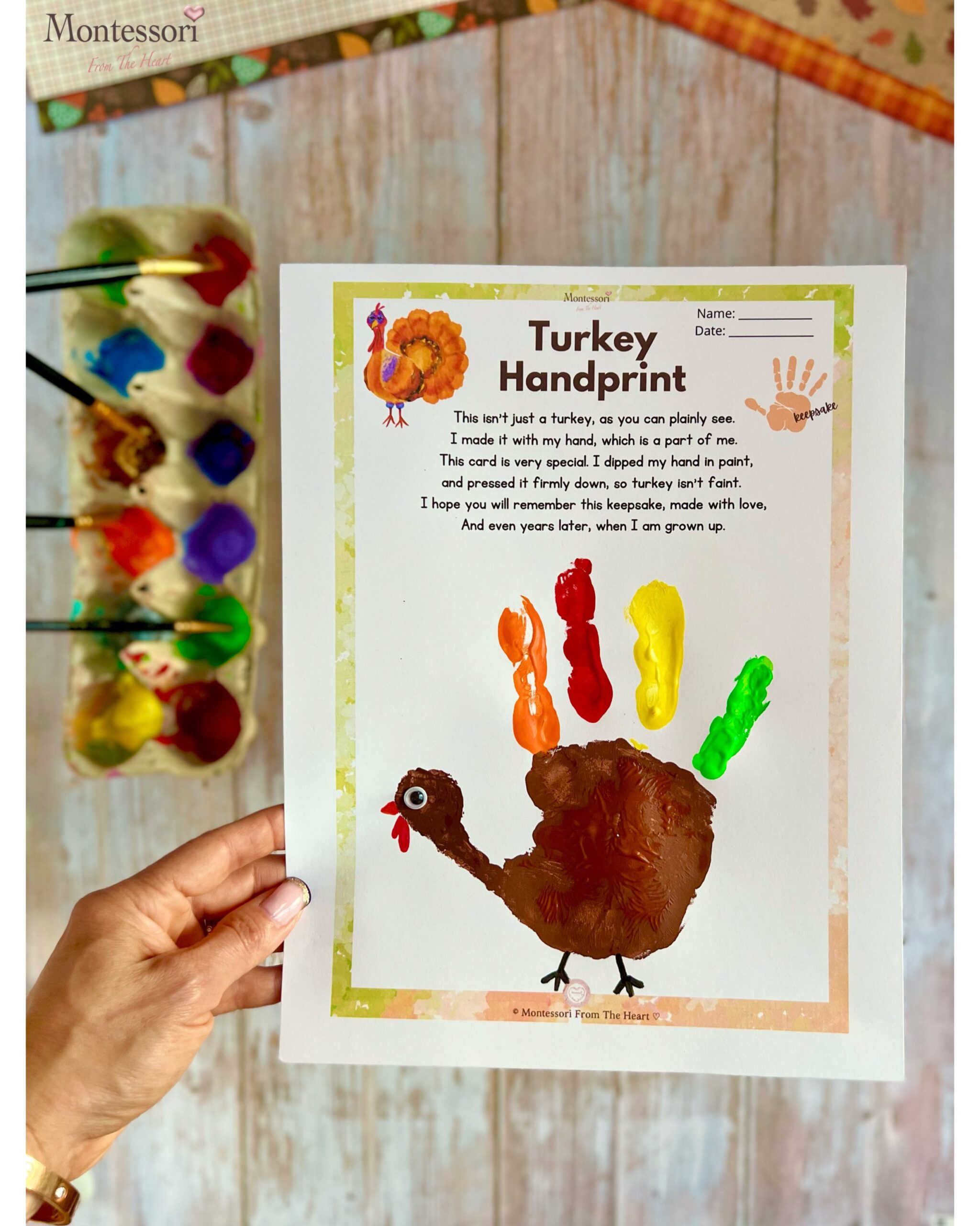 turkey handprint poem free printable