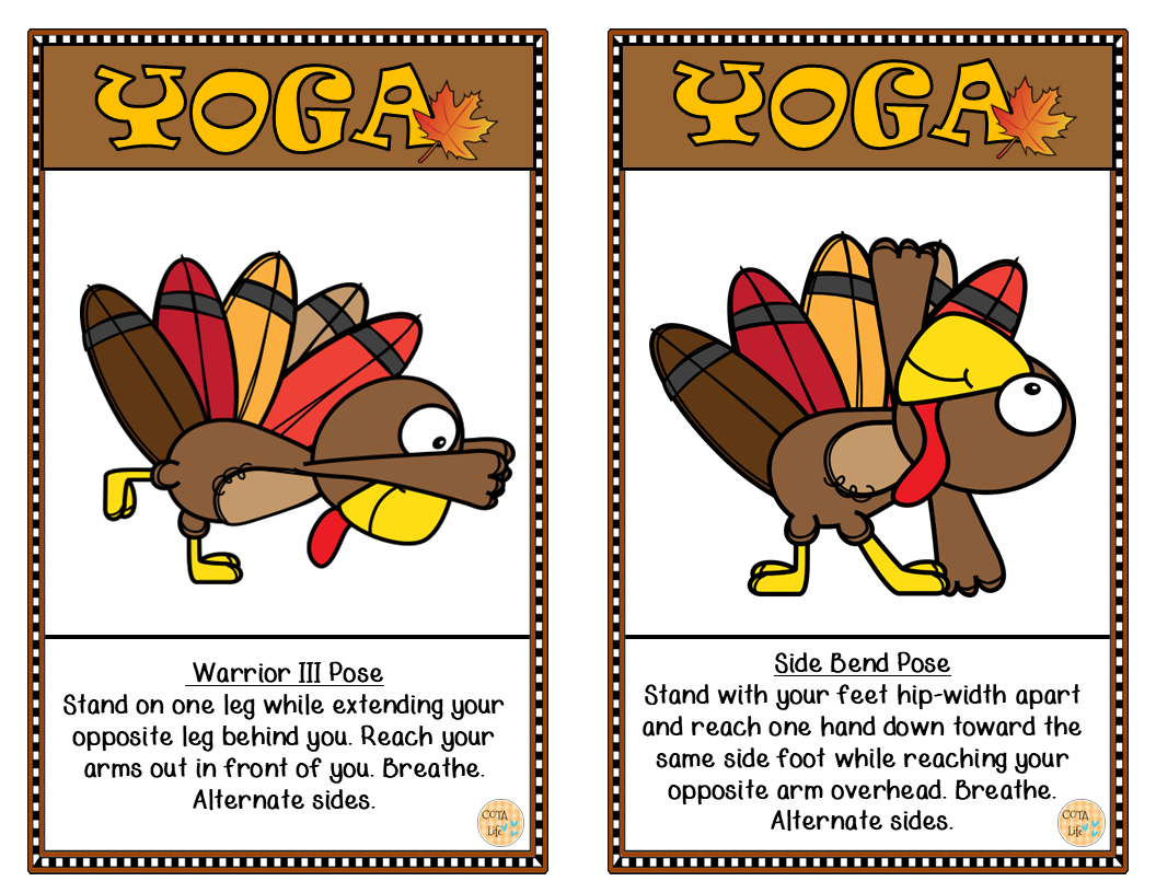 Turkey Yoga Pose Cards