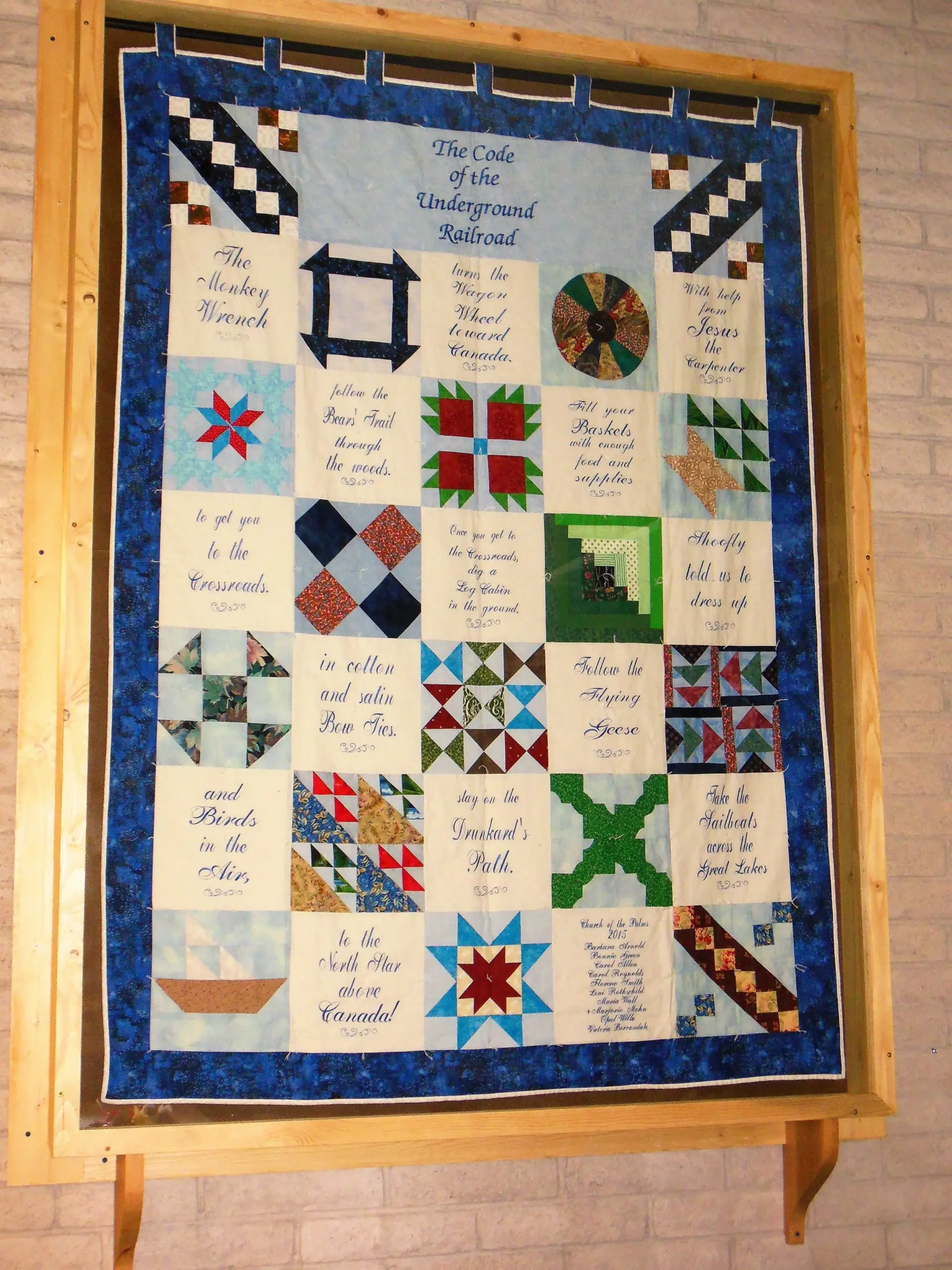 Underground Railroad Quilt At Church Of The Palms Underground Railroad Quilt At Church Of The Palms