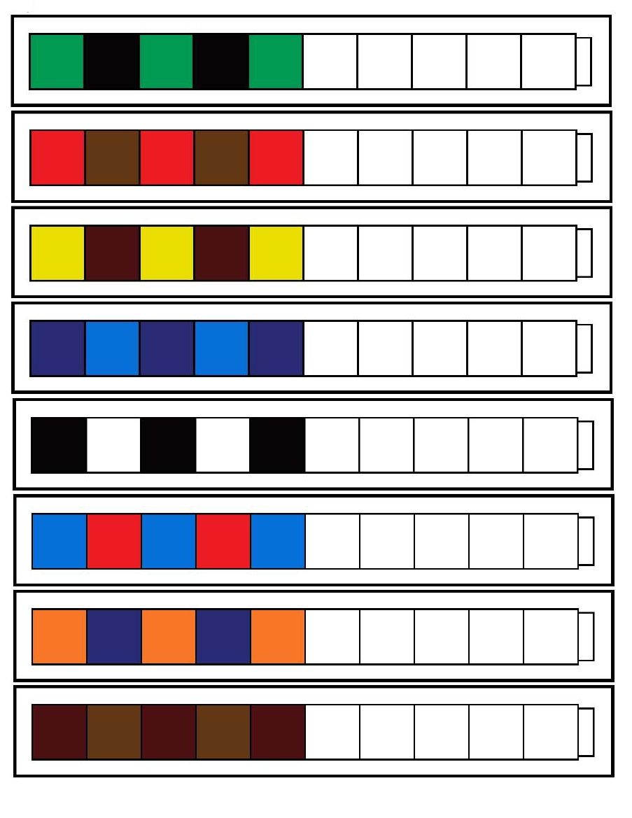 Unifix Cubes Pattern Cards