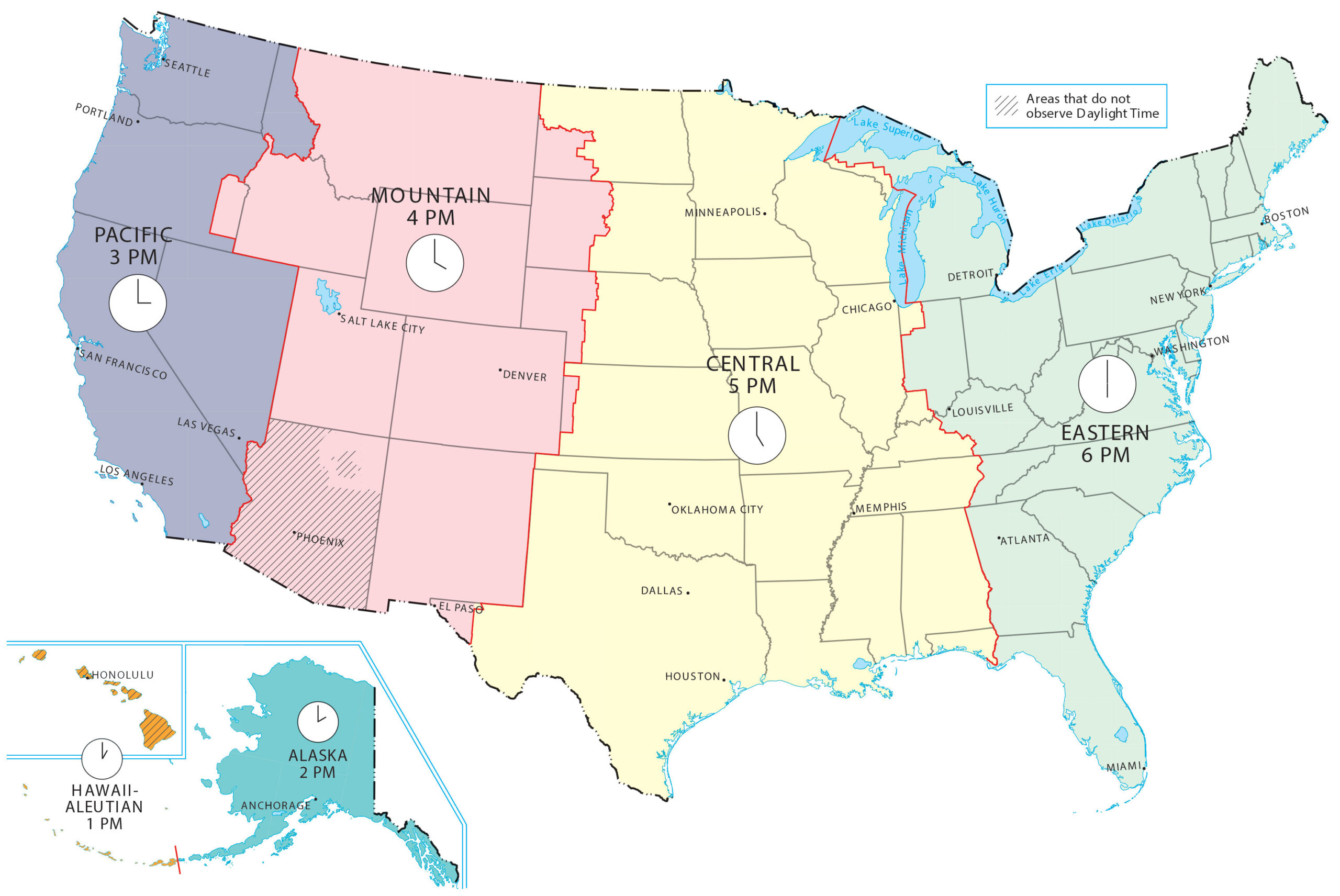 Us Time Zone Map