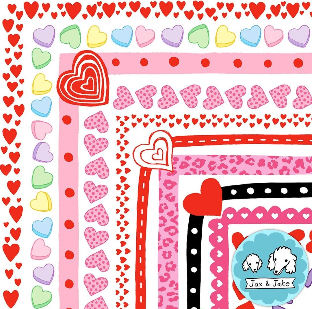 Valentine Clipart Border Set Heart