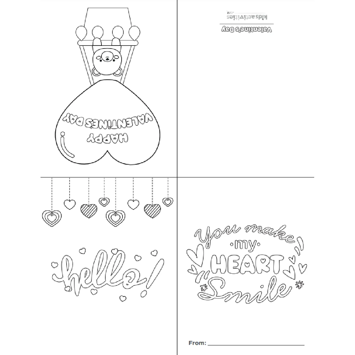 Valentine Coloring Cards