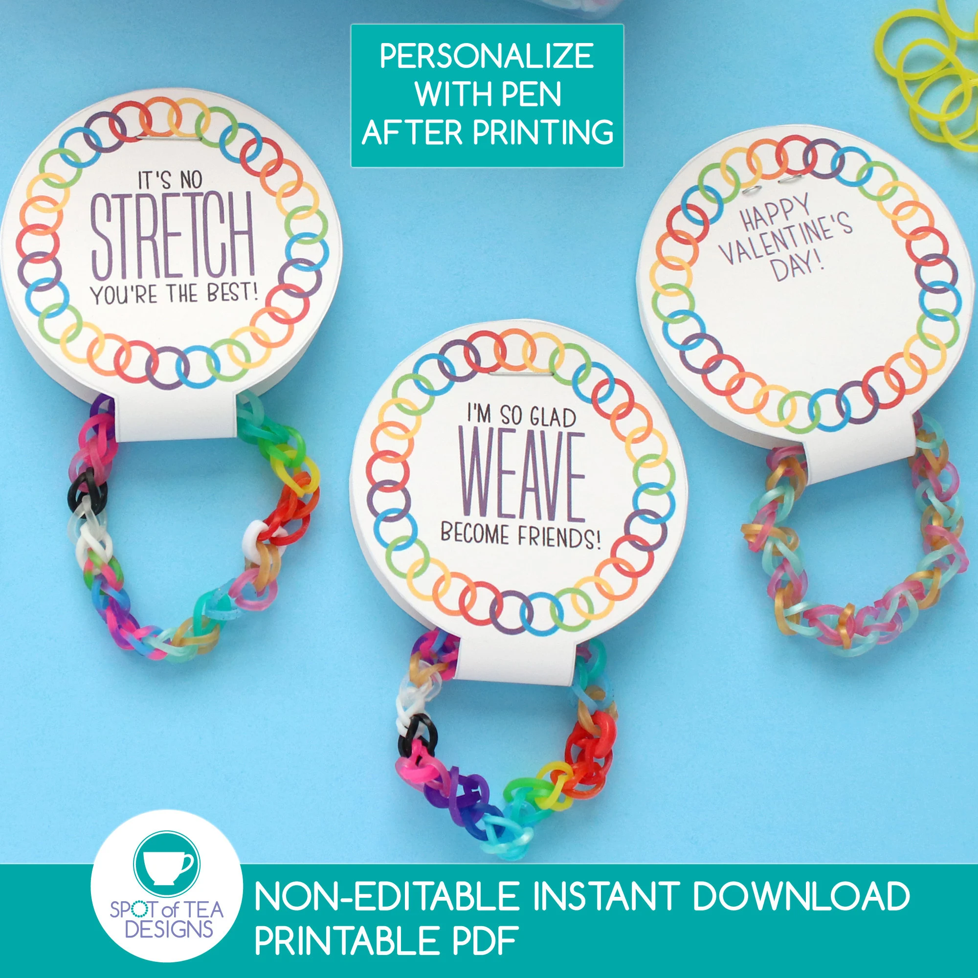 Valentine Friendship Bracelet Tags