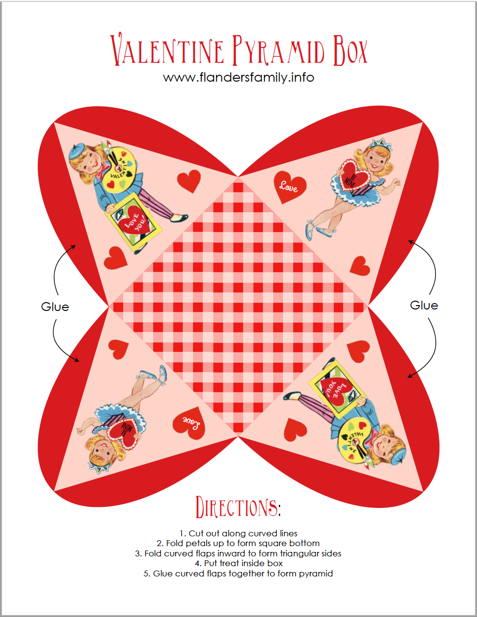 Valentine Pyramid Boxes Free Printables Valentine Pyramid Boxes Free Printables
